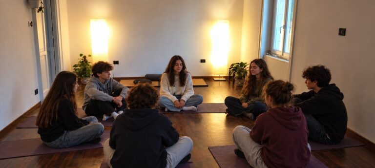 Gruppo di adolescenti nel percorso NO FILTER a Spazio Naturale, Napoli