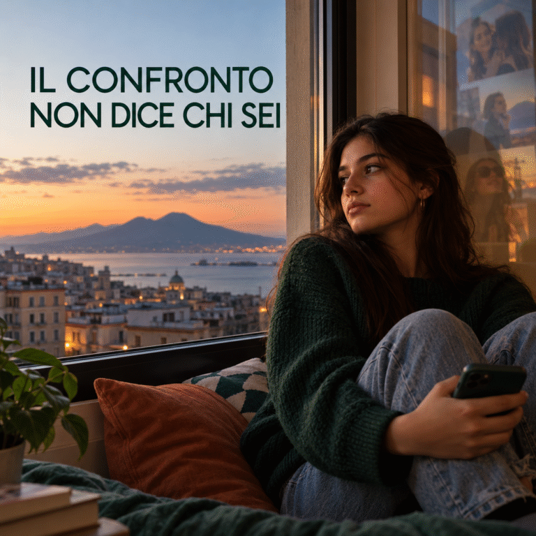 Adolescente davanti al confronto sociale e alle immagini sullo smartphone
