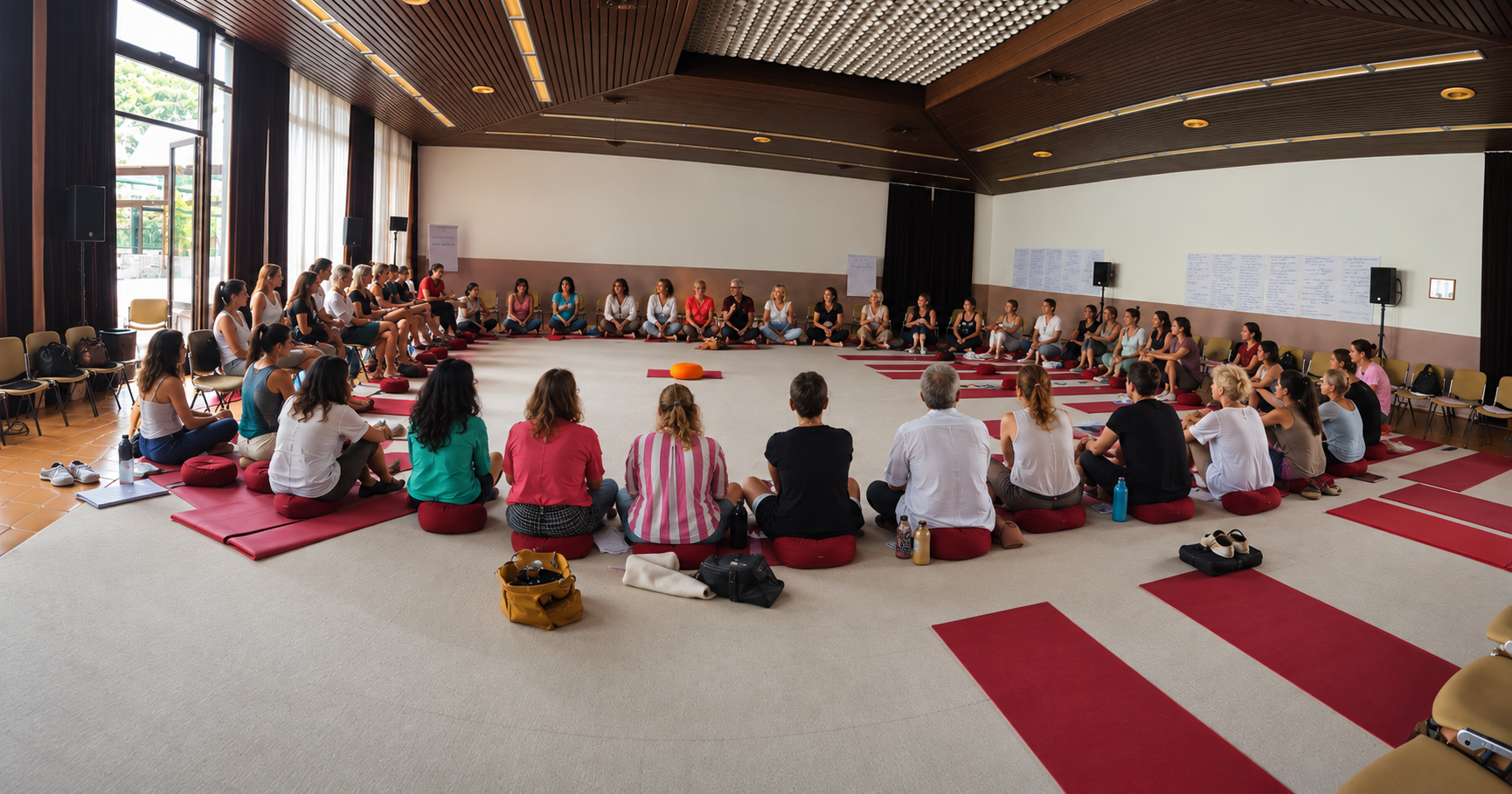 Gruppo InMindfulness durante una pratica di mindfulness in cerchio